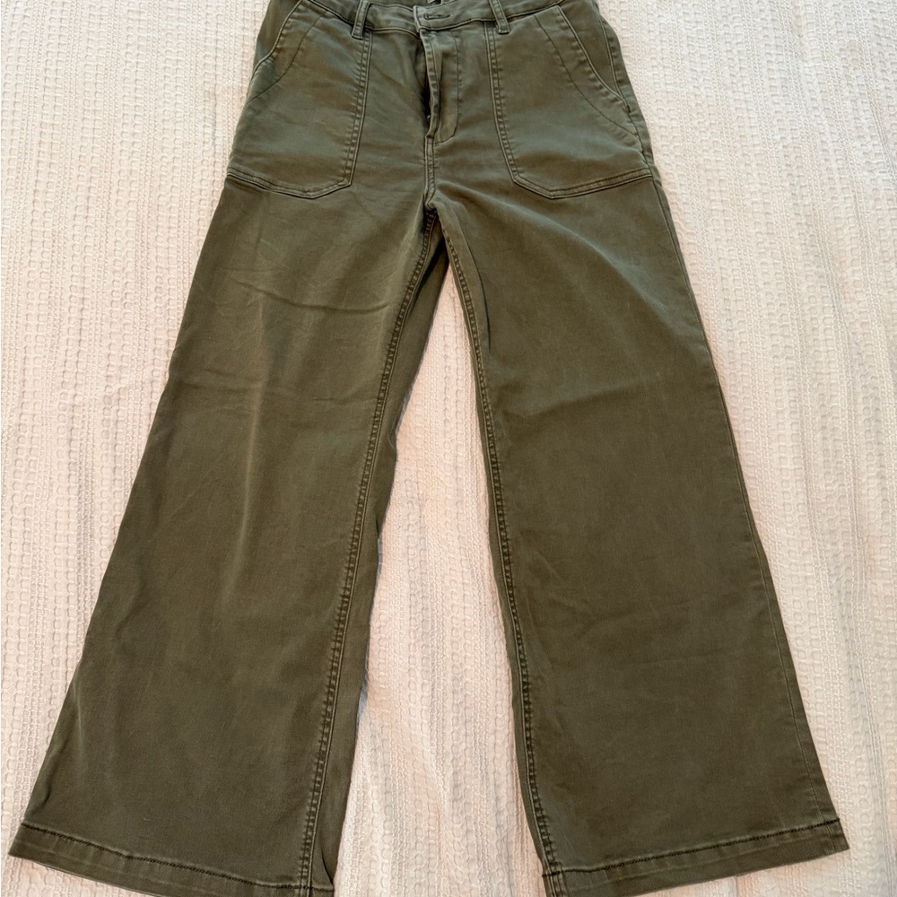 Kut from the Kloth Olive Green Wide Leg Jeans - Picture 1 of 3